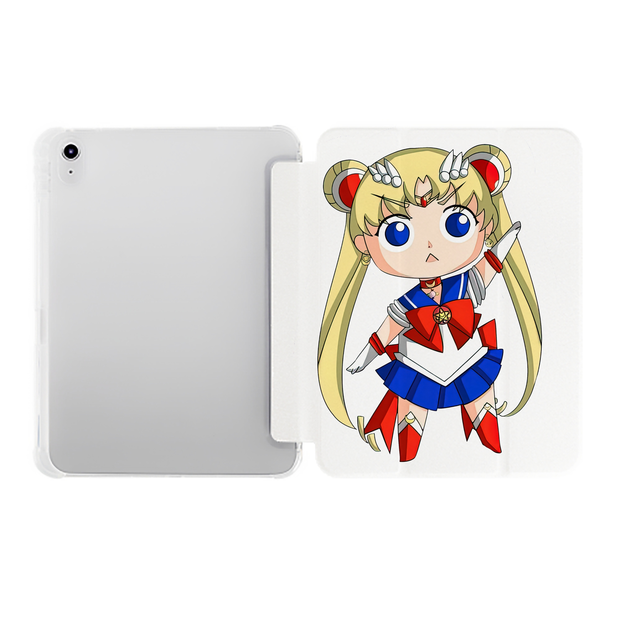 （画像用） 美少女戦士セーラームーン 月野 うさぎ つきの うさぎ Sailor Moon Tsukino Usagi IPad ケース ペン収納付き 三つ折りスタンド PUレザー×シリコン 対応機種9.5/10.5/10.9インチ